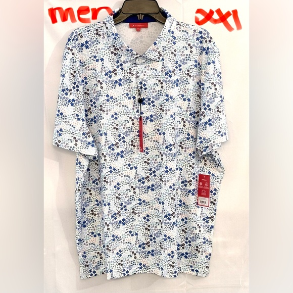 Redvanly Other - Men's Blue and White Floral Casual Shirt